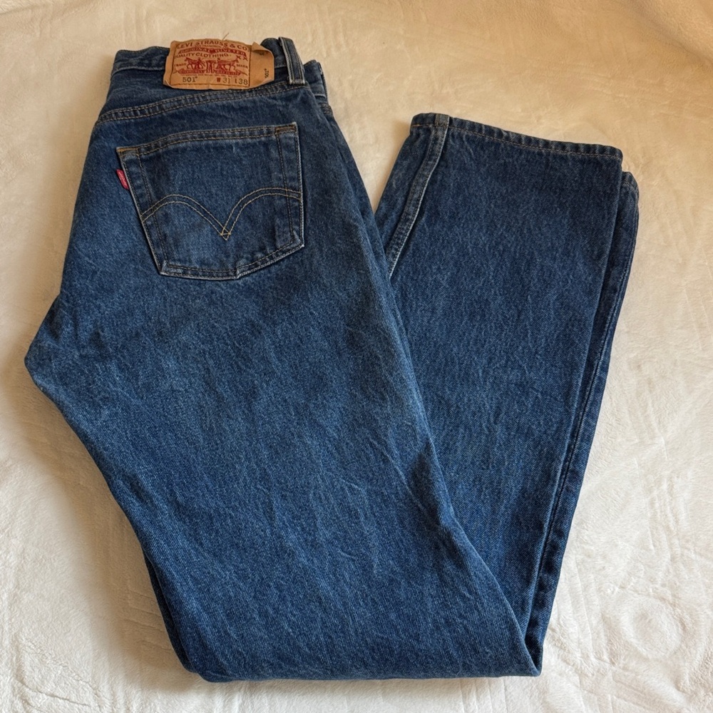 Levi's Men's Button-fly Straight Jeans in Deep Indigo Blue